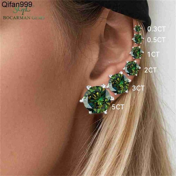 GRA 0.6-10CT Unisex Classic 6-Prong Design Moissanite Stud Earrings S925 Silver Plated Platinum/Gold Classic 6-Prong Design Gift