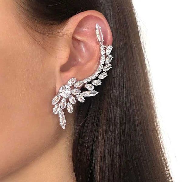 Stonefans Zircon Ear Clip for Women Free Shipping Earring Y2k Bride Fashion 2023 New Girls Wedding Ear Cuffs Jewelry Party Gift Z250620