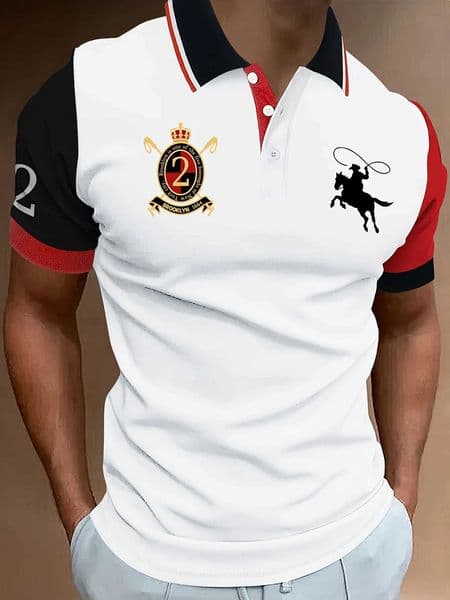 New Mens Golf Polo Short-Sleeved Mens New Shirt Business Leisure Sports Senior Luxury High-Quality Button Trend T-Shirt X250620