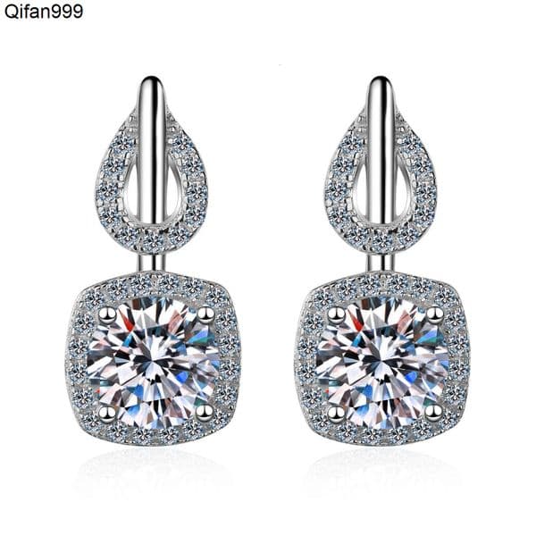 Wholesale Jewelry Stud Earrings With Gra Certificate Diamonds Moissanite Sparkling Wedding Earrings 925 Sterling Silver
