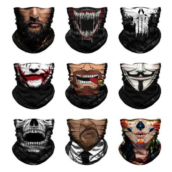 Climbing Scarf Mask Cycling Sun Protection Multifunctional Seamless Headscarf Halloween Hiking Tactical Neck Cover for Men Women XJ250620