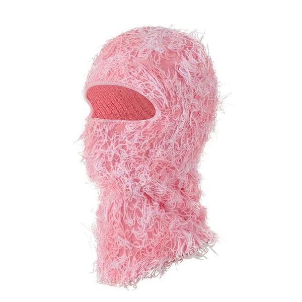 Distressed Ski Mask Full Face Knitted Fuzzy Yeat Shiesty Distress Mask For Men Women Easy To Use About 38 X 22Cm Pink XJ250620