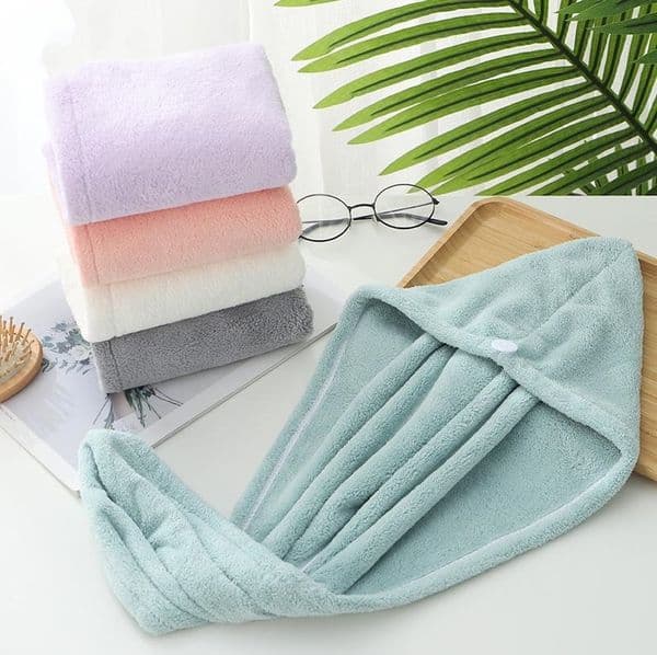 Dry Hair Caps Microfiber Quick Dry Shower Magic Absorbent Hair Towel Drying Turban Wrap Spa Bathing Cap ni195