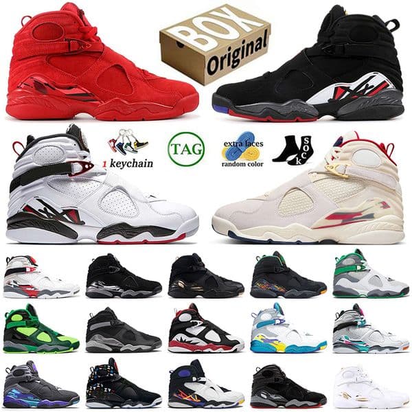 With Box Mens 8 Sneakers 8s Basketball Shoes Playoff Aqua Cool Grey Valentines Day Taxi Take Flight 3 Peat Jump Men Women 8 Jogging Trainers Outdoor Sports DHgate