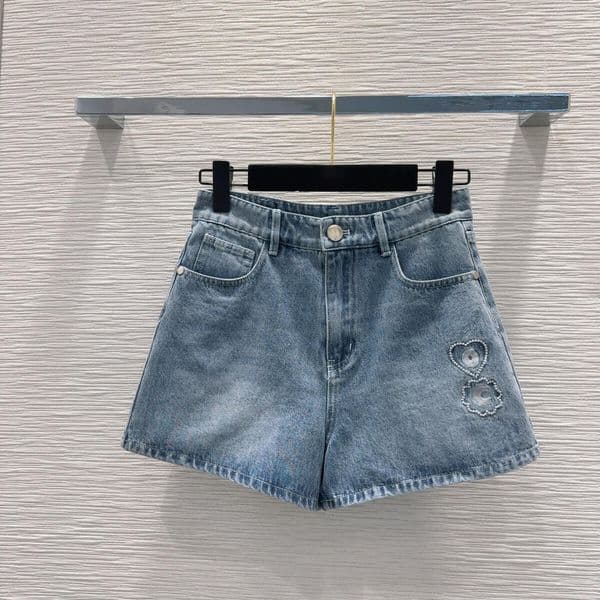shorts women designer pants girl brand summer denim shorts fashion embroidery logo ladies High waist washed denim shorts lady Pocket straight leg pants Jun 20