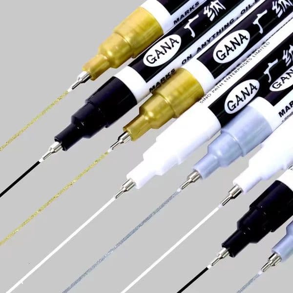 4/12pcs DIY Reflective Paint Marker Pens Set Permanent Metallic Gold Silver Touch up School Model Painting Supplies 250617