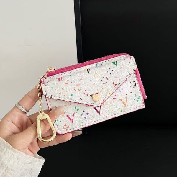 Designer Keychain Monogram Key bag charm Light Luxury Leather Texture Wallet Zipper Card Bag Storage Universal keychain wallet dhgate Q260513