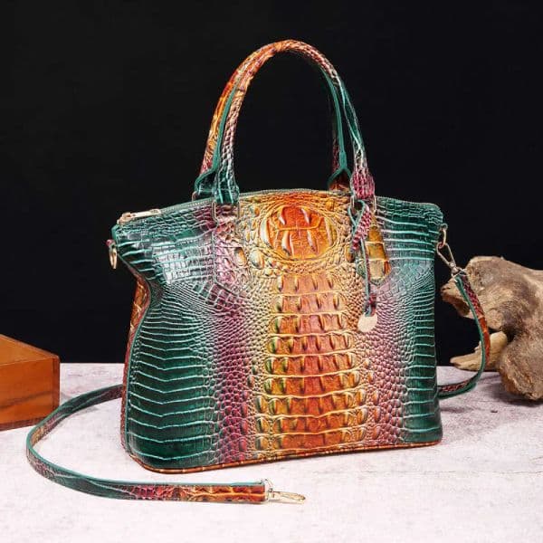 Designer Bag Handbag tote European And American Middle East Supply Cross-Border Amazon Independent Station Handheld Crossbody Retro Women's Bag Multi-Color Croc