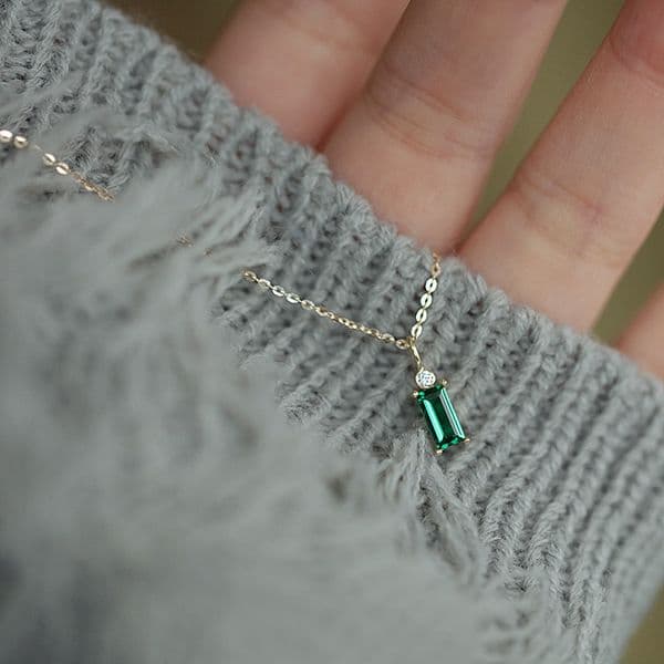 2025 Choucong Ins Top Sell Sweet Cute Simple Fashion Jewelry Pure 100% 925 Sterling Silver Emerald CZ Diamond Women beach Pendant Clavicle Necklace Gift