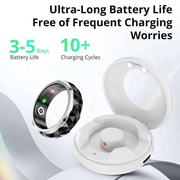 R11 Smart Ring, Fidget Spinner Anxiety Relieve Ring with Charging Case for Men, Health Sleep Monitor, 5ATM Waterproof