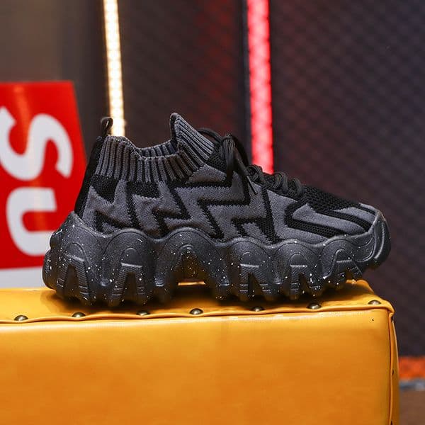 Women's Lace Up Platform Sneakers Mesh Shoes Versatile Fashionable Lightweight Breathable Comfortable Outdoors Walking Shoes Knitted anti slip elastic shoes