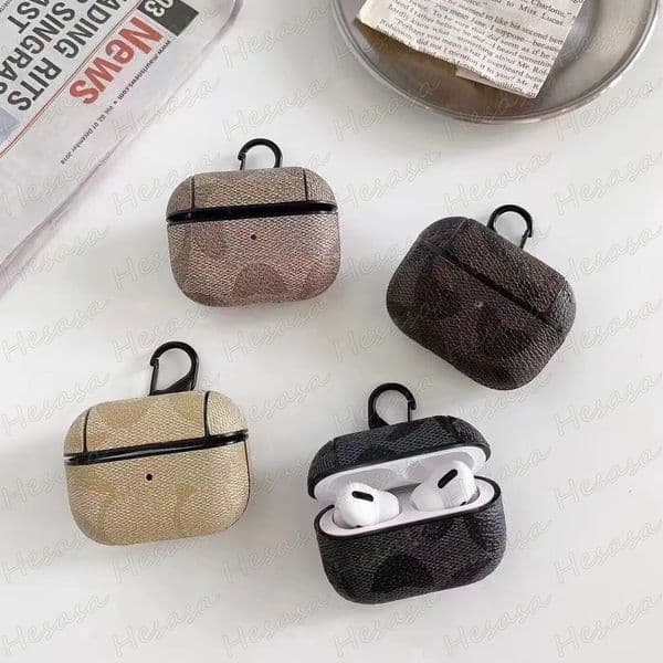 Luxury Vintage Leather Earphone Package Case for Airpods 1 2 3 Pro Pro2 4 Headset Hard Frame Protector Bluetooth Wireless Charging House Storage Bag Cover Designer