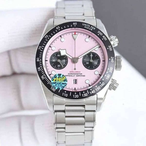 Pink Black Bay M79360N-0019 Men's 41mm Automatic Chronograph Watch Sapphire Glass AAAAAjh87h8