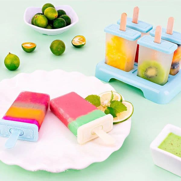 DIY Ice Cream Popsicle Mold Machine Homemade Box with Plastic Stick Icelolly Cube Tray Kitchen Gadgets 250623BJ