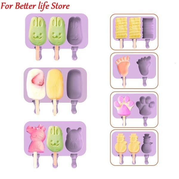 Silicone Ice Cream Mold Popsicle Molds with Lid DIY Homemade Ice Lolly Mold Ice Cream Popsicle Ice Pop Maker Mould 250623