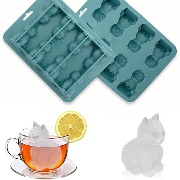 1pc 3D cat ice cube mold easy to release silicone hockey machine suitable for cold drinks whiskey and cocktails BPA fre 250623