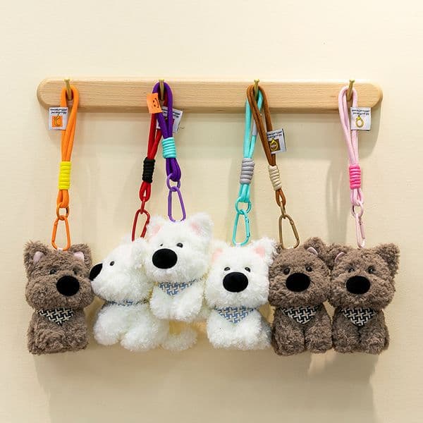 Game And Toy Mistery Box Cute West Highland White Terrier Scrawled Puppy Plush Doll Keychain Bee Dog Toy Pendant Zimomo stuff animal Box GirlR260529