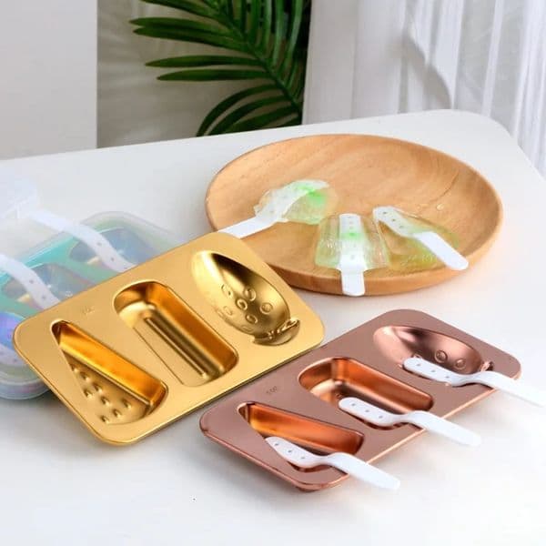 Ice Cream Mold Food Grade Stainless Steel DIY Homemade Yogurt Popsicle with Lid Cube Tray Cucina Accessori 250623