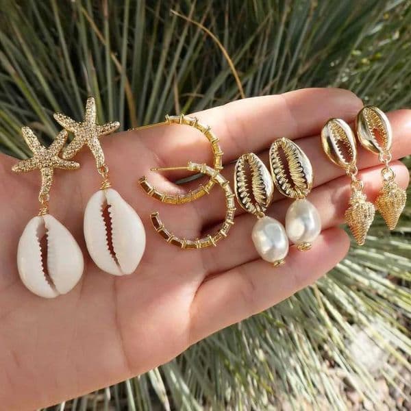 Bohemia Shell Starfish Dangle Earring set For Women Summer Beach Pearl Conch Drop Geometric Earring Girls Fashion JewelryXJ250623
