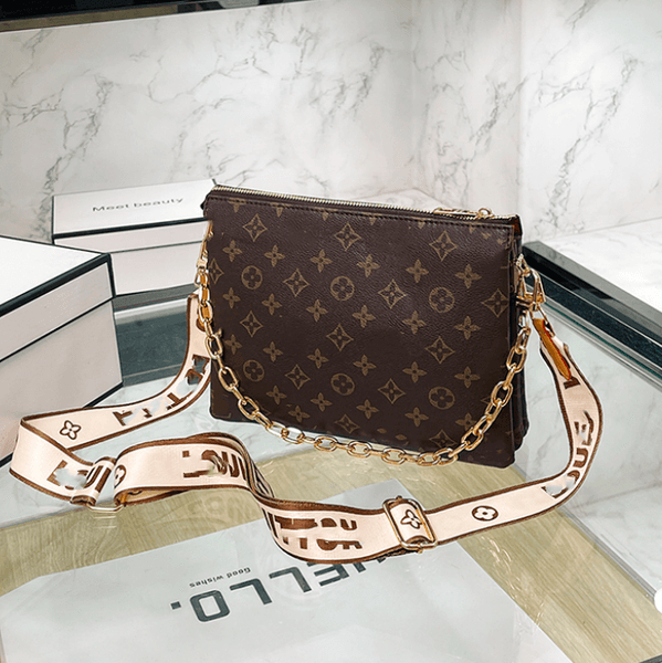 TOP COUSSIN bags High Quality Women's Designer purses shoulder Bags crossbody tote square handbags Genuine leather two straps Chain Messenger Bag