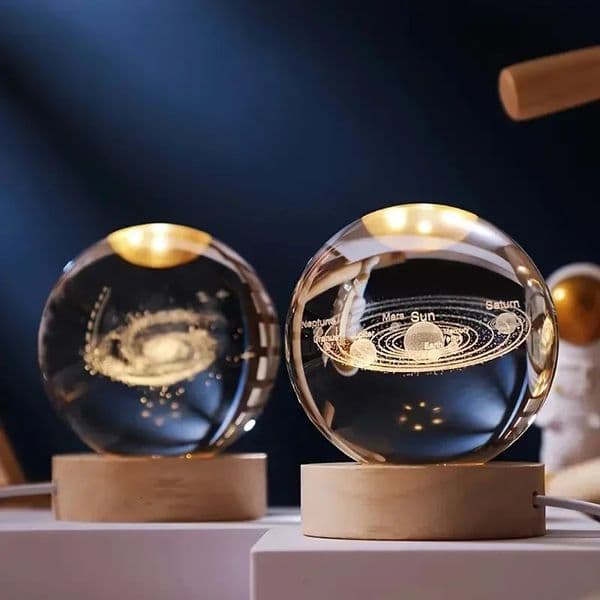 3D Solar System Crystal Ball Luminous Planets Glass Sphere Unique Decorative Balls Space Enthusiasts Gift Home Decoration 250613