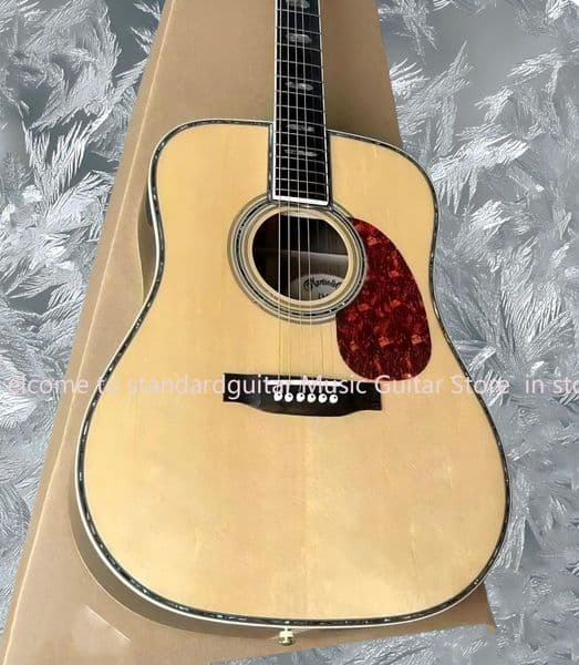 The STOK custom D45 new acoustic guitar is set in a solid spruce D-45 model 41 guitar