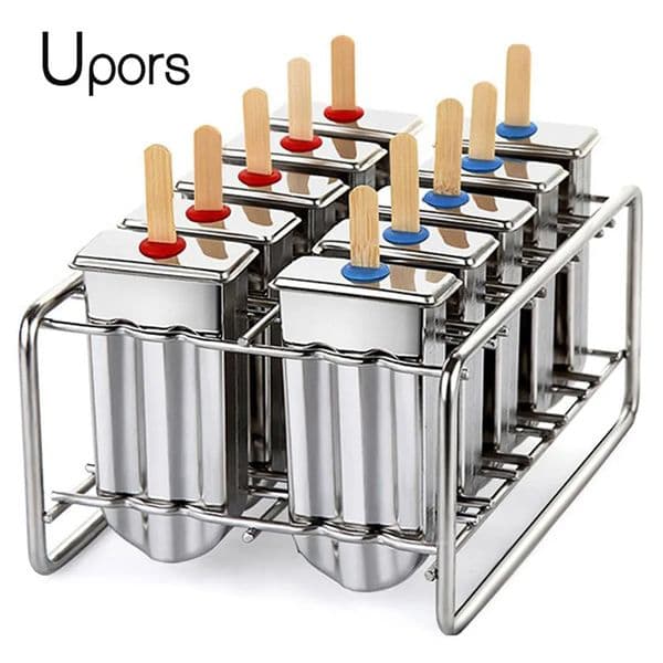 Stainless Steel Popsicle Mold Rack Ice Lolly Mold Frozen Lolly Popsicle Maker Homemade Ice Cream Mold with Popsicle Holder 250623