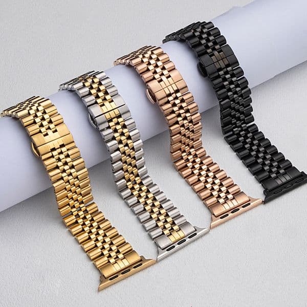 Beads Butterfly Five Clasp Steel Strap Wristband Bracelet Band for Watch 38/40/41mm 42/44/45/46mm 49mm Ultra Straps iWatch Z260603