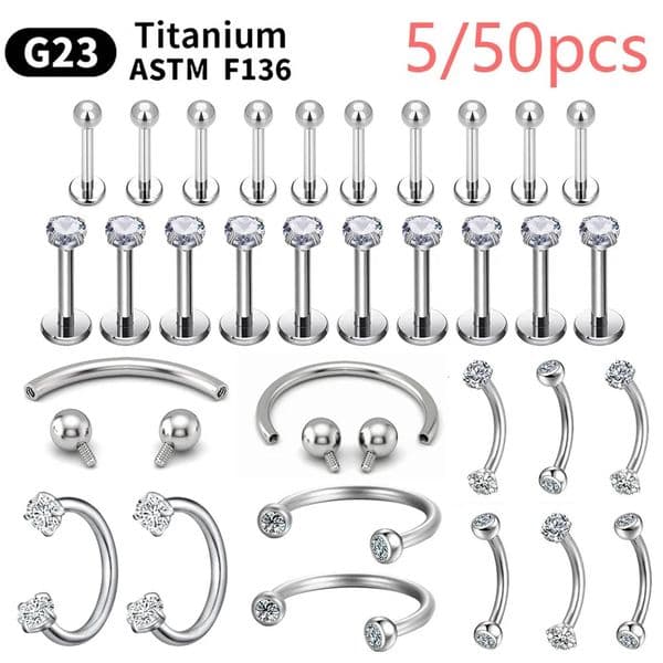 Wholesale 550PCS G23 Eyebrow Piercing Nose Ring Septum Helix Cartilage C rod Body Jewelry For Women 250613