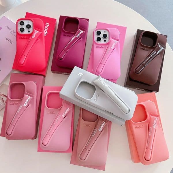 RHODE Phone Cases Color Autumn Limited Edition Rhode Lip Holder Silicone Lipstick Phone Case for iPhone 16 Pro 12 14 13 15 11 Pro Max Cover