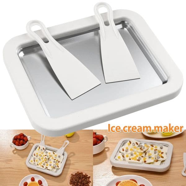 Ice Cream Maker Pan with 2 Scrapers Ice Cream Maker Plate Multifunctional Cold Sweet Fried Food Plate Rolled Ice Cream Maker 250623