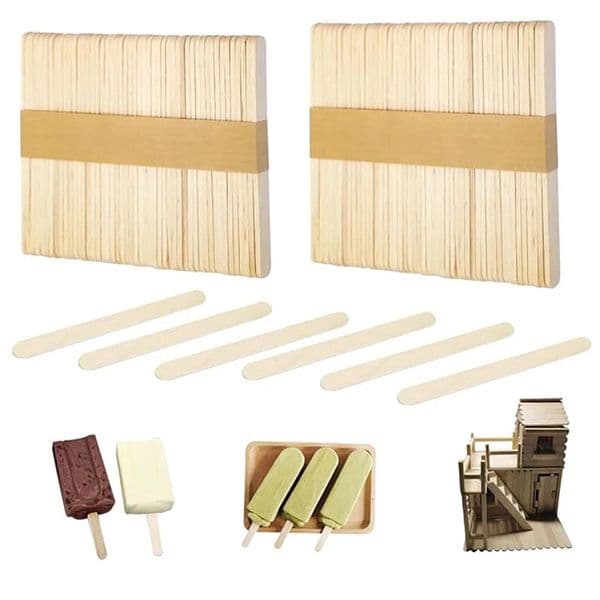 100/350PCS Cream Wooden Sticks for Ice Cream Bars Summer s Mini Silicone Ice Cream Popsicle Mold Kitchen Accessories 250623
