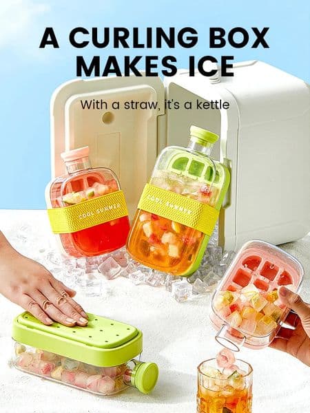 500ml/800ml Ice Cube Bottle Portable Silicone Freezer Ice Trays zero-contact pressure ice cube mold Whiskey Ice Cube Maker 250623