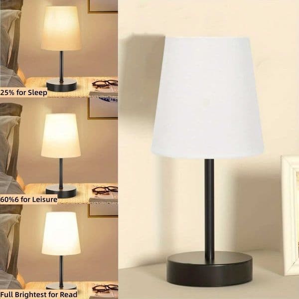 Fabric Lampshade LED Table Lamp Dimmable USB Rechargeable Soft Warm Light Night Light Bedside Desk Light X250623