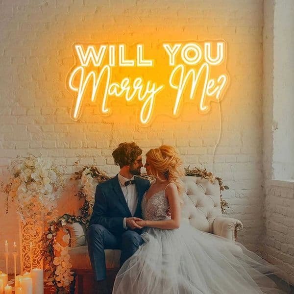 Will You Marry Me Neon Sign LED Light Custom Text Wedding Proposal Room Decor Valentines Anniversary Gift X250623