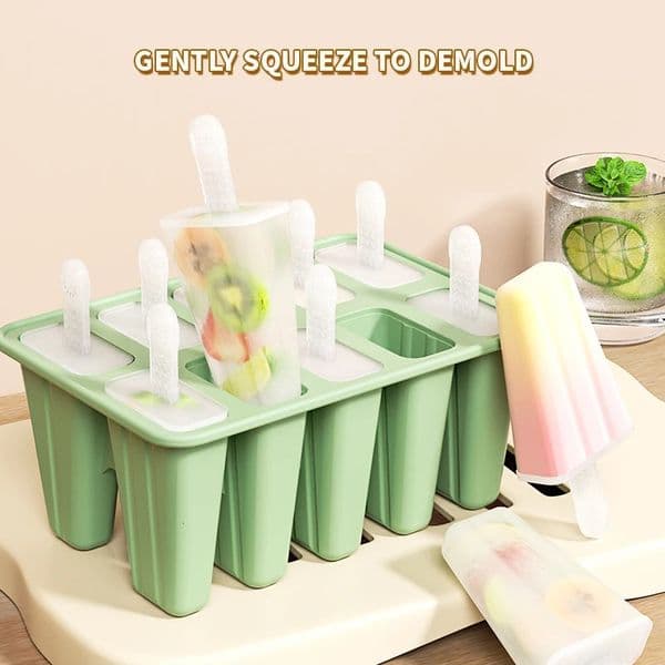 Popsicle Molds Silicone 10 Cavity Trays FreezerHomemade Ice Cream MoldsLarge Pop MakerReusable Lolly Mould 250623