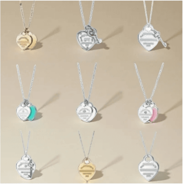 Tiffamyx Jewlery Necklace Designer Luxury Jewelry Women Classical Trendy Heart Necklace Diamonds Love Metal Chain Letter Pendant Charm Tiffamylys Necklace 95E