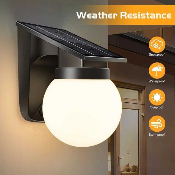 Outdoor Solar Light Adjustable Brightness And Color IP65 Waterproof Solar Wall Lamp Solar Powered Garden Lights for Yard Fence W250624