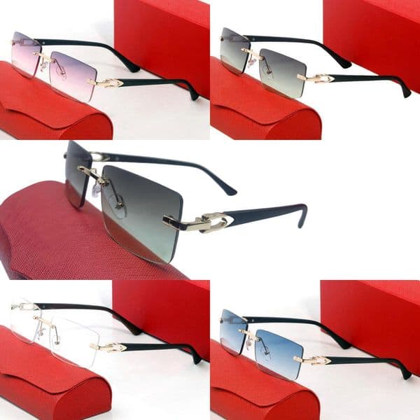 Square Sunglasses Glasses Designer Sunglasses for Men White Buffalo Horn Eyewear Black Frame Sunglass Frameless Polarized UV400 Fashion Sport Eyeglasses