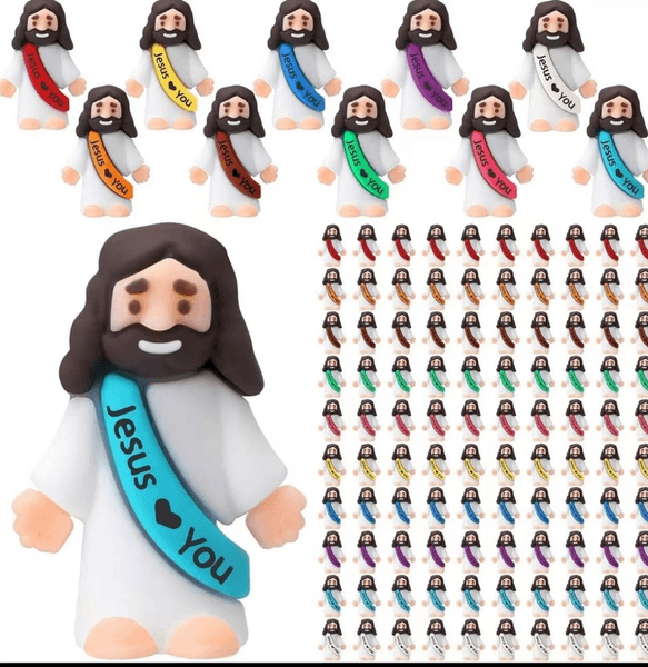Mini Jesus Statue Original Design Decorated Easter Egg Filler - Cute Jesus Decoration Toy Party Favor Sunday School Baptism Celebration Gift