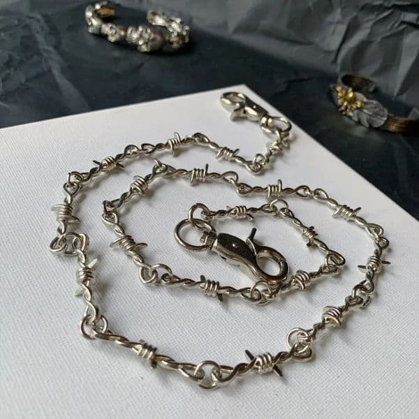 Punk Belts Thorns Wire Barbed Trousers Long Waist Chain Y2k Hippop Grunge Goth Women Men Pants Jeans Accessories 250616