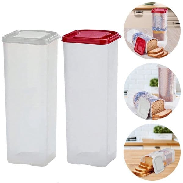Plastic Sand Bread Holder with Airtight Lid Bin Fresh Storage Container for Loaf 250618