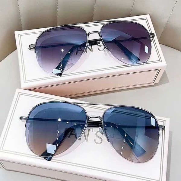 Fashion Gradient Sunglasses for Men Big Frame Pilot Sun Glasses Design Anti-reflective Mens Sunglasses UV400 (No Box) W250625