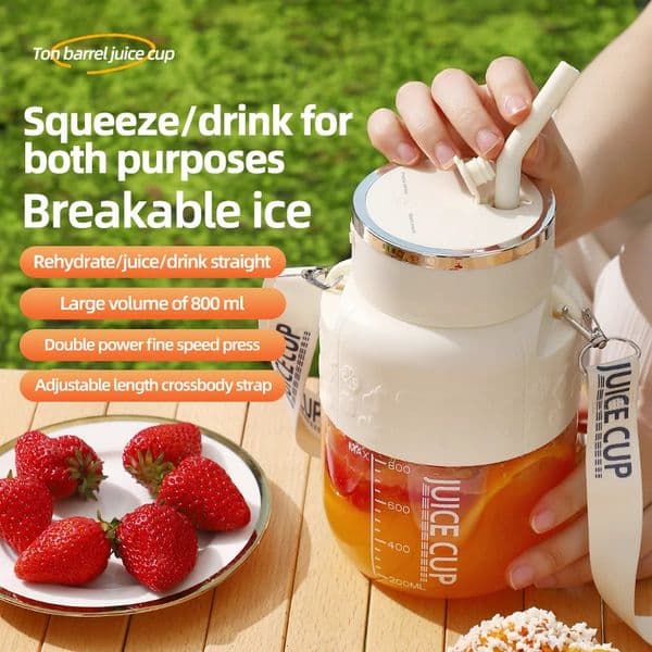 Sports Cup 800ml Electric Fruit Juicer Portable Home USB Rechargeable Bucket Juicing Mixer for Shakes and Smoothies 250625BJ