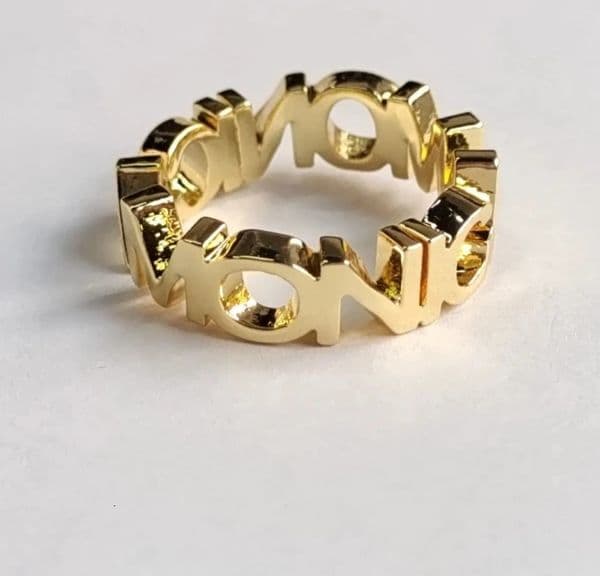 DOREMI 2.5mm Thick Letters Jewelry Ring Girls Finger Ring Custom Name Initial Letter Ring Women Open Ring Jewelry 250624