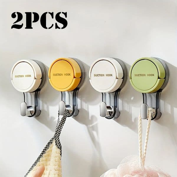 1/2pcs Suction Cup Hook Reusable Stronge Vacuum Bathroom Suction Cup Hooks Waterproof Towel Rack Clothes Hanger Hook Accessor 250625