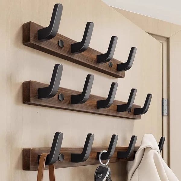 Walnut Clothes Hook Fitting Room Wall Hook Clothes Hanger Hat Hook Door Hook Wooden Clothes Hook Bathroom Hook 250625