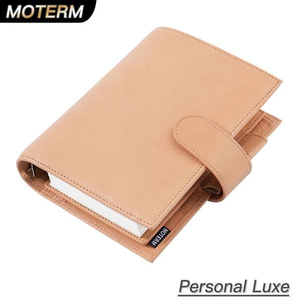 Moterm Full Grain Veg Tan Leather Personal Size Luxe 2.0 Rings Planner Notebook with 30MM Rings Agenda Organizer Diary Journal 250618