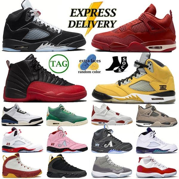 Designer 4s 5s 11s 12s Mens 4 Basketball Shoes Athletic 11 Sneakers Black Cats Metallic Reimagined Nigel Syester Flu Game Grape Men OG 5 Outdoor Sports Trainers