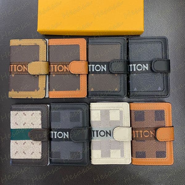 Luxury Print Card Slot Holder Phone Case Accessories Pocket Flip Small Purse Portable Credit Cards Storage Folio Leather Protect Cover Flower Letter Designer